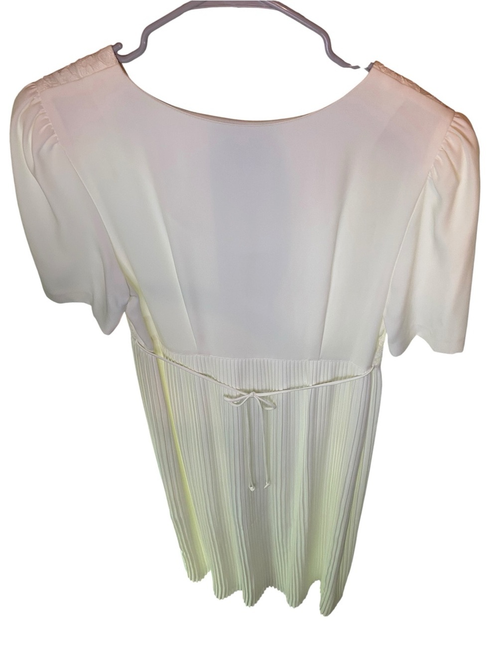 Vintage Plaza South Dress Women’s 14 Lace Pleated Wedding Rehearsal Shower White - Picture 3 of 7